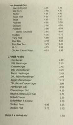Moran’s Market menu 5