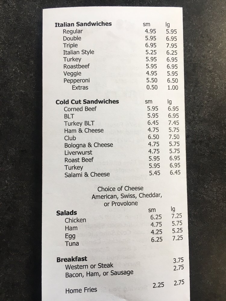 Moran’s Market menu 3